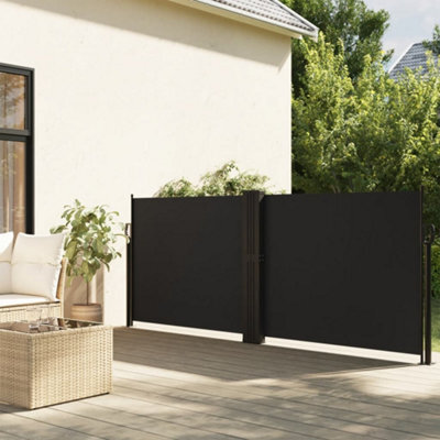 Walplus Retractable Side Awning Garden Sun Shade Canopy Gazebo For Back Door, Porch, Patio Black 120X1200 Cm - image 1