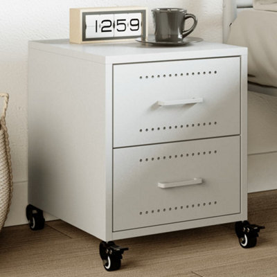 Berkfield Bedside Cabinet White 36X39X43.5 Cm Steel - image 1