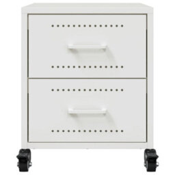 Berkfield Bedside Cabinet White 36X39X43.5 Cm Steel - thumbnail 6