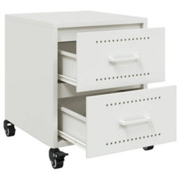 Berkfield Bedside Cabinet White 36X39X43.5 Cm Steel - thumbnail 9