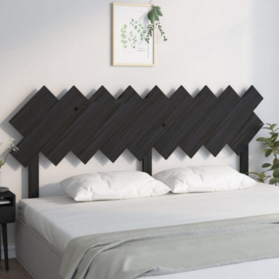 Berkfield Bed Headboard Black 178X3X80.5 Cm Solid Wood Pine - image 1
