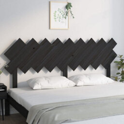 Berkfield Bed Headboard Black 178X3X80.5 Cm Solid Wood Pine - thumbnail 3