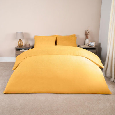 Ohs Teddy Duvet Cover With Pillow Case Bedding Set, Yellow - Single - image 1