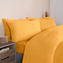 Ohs Teddy Duvet Cover With Pillow Case Bedding Set, Yellow - Single - thumbnail 3