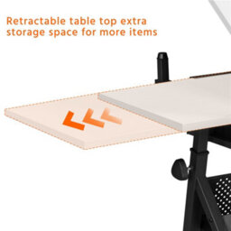 Yaheetech Drawing Table And Stool Set With Adjustable Angles White - thumbnail 3