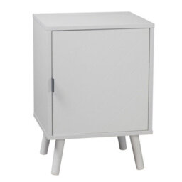 Urbn-Living Urbnliving Height 57Cm Hanover 1 Door Modern Lined Wooden Bedroom Bedside Colour White Cabinet Nightstand Side Table - thumbnail 1
