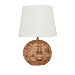 Inlight Peiros Ball Round Matt Natural Rattan Effect Table Lamp - thumbnail 4