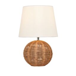 Inlight Peiros Ball Round Matt Natural Rattan Effect Table Lamp - thumbnail 3
