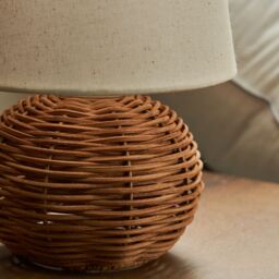 Inlight Peiros Ball Round Matt Natural Rattan Effect Table Lamp - thumbnail 5