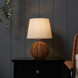 Inlight Peiros Ball Round Matt Natural Rattan Effect Table Lamp - thumbnail 6