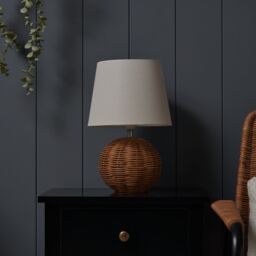 Inlight Peiros Ball Round Matt Natural Rattan Effect Table Lamp - thumbnail 2