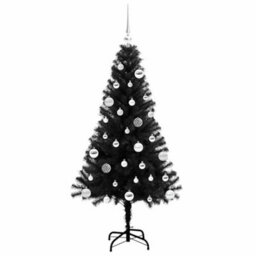 Vidaxl Christmas Tree With 150 Leds With Stand Black 150 Cm Pvc - thumbnail 4
