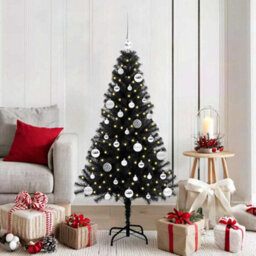 Vidaxl Christmas Tree With 150 Leds With Stand Black 150 Cm Pvc