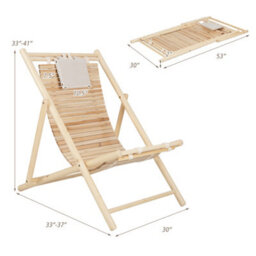Gainoom 2Pcs Outdoor Adjustable Sling Chair Reclining Lounger With 3 Adjustable Positions & Cushioned Headrest - thumbnail 2