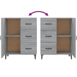 Berkfield Sideboard Grey Sonoma 69.5X34X90 Cm Engineered Wood - thumbnail 8