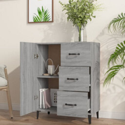 Berkfield Sideboard Grey Sonoma 69.5X34X90 Cm Engineered Wood - thumbnail 3