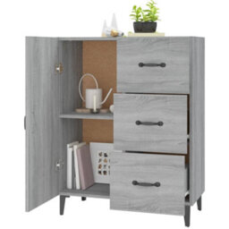 Berkfield Sideboard Grey Sonoma 69.5X34X90 Cm Engineered Wood - thumbnail 4
