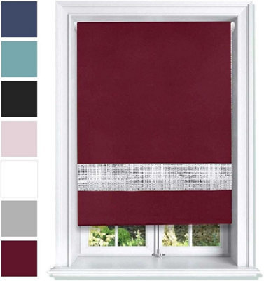 Lister Cartwright Diamante Roller Blinds For Windows - 60 X 165 Cm - Easy To Fit Child Safety Included - Aubergine - image 1