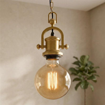 Led Vintage Pendant Light Kit - Adjustable E27 Lamp Holder With 1M Yellow Brass Chain For Home, Kitchen And Bar Lighting. - image 1