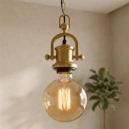 Led Vintage Pendant Light Kit - Adjustable E27 Lamp Holder With 1M Yellow Brass Chain For Home, Kitchen And Bar Lighting.