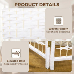 6 Panel Folding Room Divider, Freestanding Privacy Screen, White - thumbnail 4