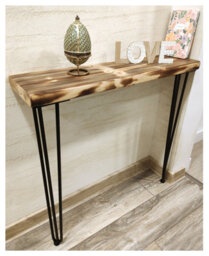 Moderix Rustic Console Table 225mm Hairpin 3R 1016mm Burnt Length Of 90Cm - thumbnail 1