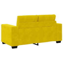 Vidaxl Loveseat Sofa With Cushion Yellow Velvet - thumbnail 6