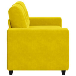 Vidaxl Loveseat Sofa With Cushion Yellow Velvet - thumbnail 5