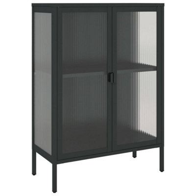 Berkfield Modern Sideboard Black 75X35X105 Cm Glass And Steel - image 1