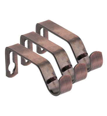 Lister Cartwright 19mm Curtain Pole Ends Brackets With Adjustable Screws Metal Finish (Pack Of 3)