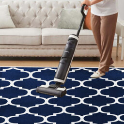 Ameha Modern Living Room Drawing Room Large Area Carpet 160X230 Cm Non Slip Geometric Ava Navy Printed Rug - thumbnail 5