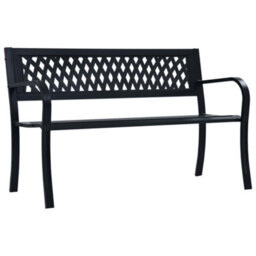 Berkfield Garden Bench Black 120 Cm Steel