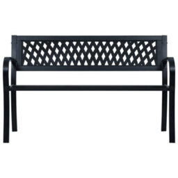 Berkfield Garden Bench Black 120 Cm Steel - thumbnail 2