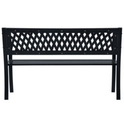 Berkfield Garden Bench Black 120 Cm Steel - thumbnail 4