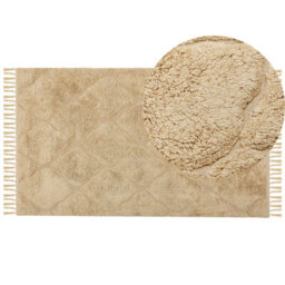 Beliani Rug Sanliurfa Sand Beige 80 X 150 Cm Cotton - thumbnail 1