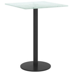 Berkfield Table Top White 30X30 Cm 6 mm Tempered Glass With Marble Design - thumbnail 4