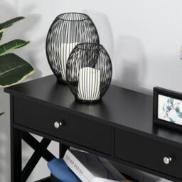 Wyld Haus Kafa 100Cm Black X-Frame Console Table With 2 Drawers And 2 Shelves - thumbnail 7