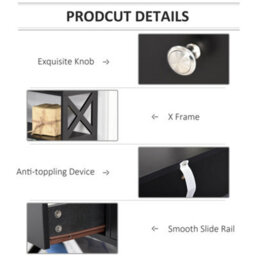Wyld Haus Kafa 100Cm Black X-Frame Console Table With 2 Drawers And 2 Shelves - thumbnail 6