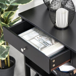 Wyld Haus Kafa 100Cm Black X-Frame Console Table With 2 Drawers And 2 Shelves - thumbnail 8