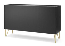 Arte Elegant Harmony Sideboard Cabinet H830mm W1440mm D370mm In Black & Black Marble - Sophisticated Storage For Modern Living - thumbnail 3