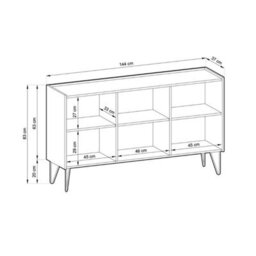Arte Elegant Harmony Sideboard Cabinet H830mm W1440mm D370mm In Black & Black Marble - Sophisticated Storage For Modern Living - thumbnail 6