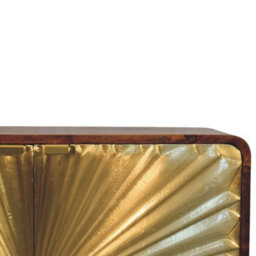 Artisan Furniture Solid Wood Avora Brass Embossed 2 Door Chestnut Cabinet - thumbnail 5