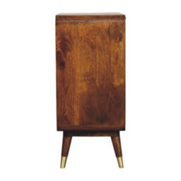 Artisan Furniture Solid Wood Avora Brass Embossed 2 Door Chestnut Cabinet - thumbnail 9