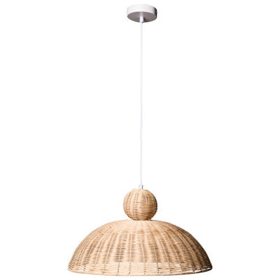Wyld And Coco Rattannest Pendant Lamp Large - Handwoven Natural Dome Ceiling Light, W45 X D45 X H110Cm - image 1