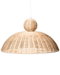 Wyld And Coco Rattannest Pendant Lamp Large - Handwoven Natural Dome Ceiling Light, W45 X D45 X H110Cm - thumbnail 3