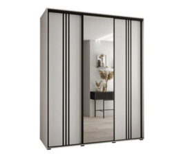 Arte Elegant White Cannes Vii Sliding Wardrobe H2050mm W1900mm D600mm With Custom Black Steel Handles - thumbnail 1