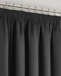 Velosso Triple Weave Blackout Curtains - Thermal Header Tape Top Design - Black