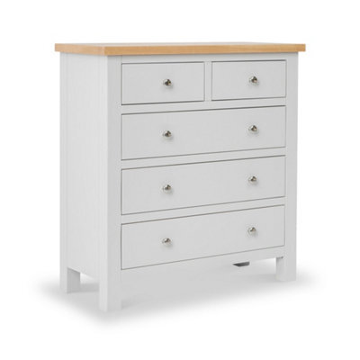 Farro Grey 2 Over 3 Chest Of Drawers Fully Assembled - By Roseland Furniture - image 1