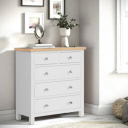 Farro Grey 2 Over 3 Chest Of Drawers Fully Assembled - By Roseland Furniture - thumbnail 3