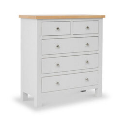 Farro Grey 2 Over 3 Chest Of Drawers Fully Assembled - By Roseland Furniture - thumbnail 1